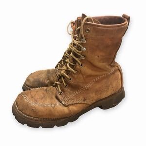 Men's Retro Thrashed Distressed Vintage Leather Logger Work Boot 9.5 Vibram